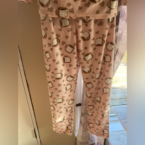 Pink & Brown Button-Up Fleece Pajama Set - Picture 11 of 13